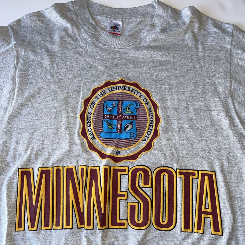 MN Gophers Regents Of U of M T Shirt Men Sz L Vintage Single Stitch Fruit Loom